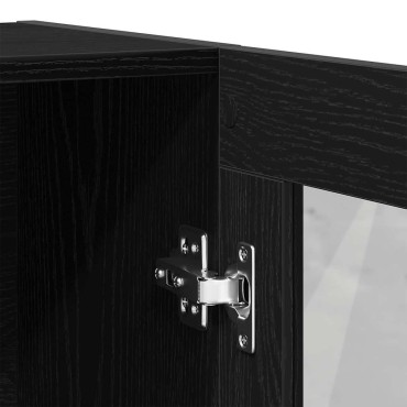 vidaXL Βιβλιοθήκη Μαύρο Δρυς 82,5x30,5x115cm Επεξεργασμένο Ξύλο 1 τεμ.
