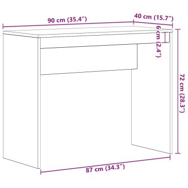 vidaXL Γραφείο Μαύρο Δρυς 90x40x72cm από Επεξεργασμένο Ξύλο 1 τεμ.