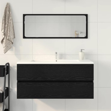 vidaXL Ντουλάπι Νιπτήρα Μαύρη Δρυς 100x38,5x45cm Μοριοσανίδα 1 τεμ.