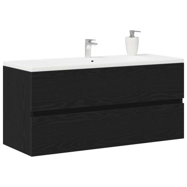 vidaXL Ντουλάπι Νιπτήρα Μαύρη Δρυς 100x38,5x45cm Μοριοσανίδα 1 τεμ.