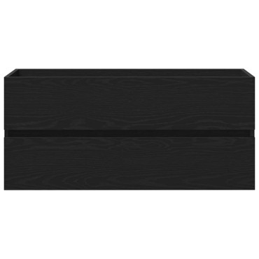 vidaXL Ντουλάπι Νιπτήρα Μαύρη Δρυς 100x38,5x45cm Μοριοσανίδα 1 τεμ.