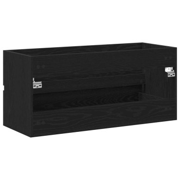 vidaXL Ντουλάπι Νιπτήρα Μαύρη Δρυς 100x38,5x45cm Μοριοσανίδα 1 τεμ.