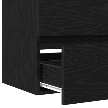 vidaXL Ντουλάπι Νιπτήρα Μαύρη Δρυς 100x38,5x45cm Μοριοσανίδα 1 τεμ.