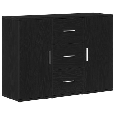 vidaXL Μπουφές Μαύρη Δρυς 91x29,5x65cm από Επεξεργασμένο Ξύλο 1 τεμ.
