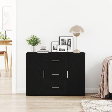 vidaXL Μπουφές Μαύρη Δρυς 91x29,5x65cm από Επεξεργασμένο Ξύλο 1 τεμ.
