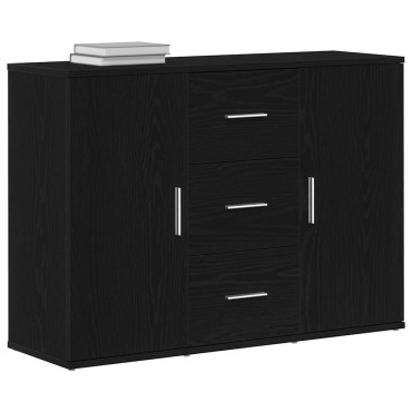 vidaXL Μπουφές Μαύρη Δρυς 91x29,5x65cm από Επεξεργασμένο Ξύλο 1 τεμ.