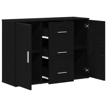 vidaXL Μπουφές Μαύρη Δρυς 91x29,5x65cm από Επεξεργασμένο Ξύλο 1 τεμ.
