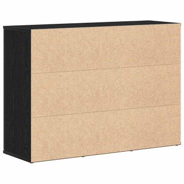 vidaXL Μπουφές Μαύρη Δρυς 91x29,5x65cm από Επεξεργασμένο Ξύλο 1 τεμ.