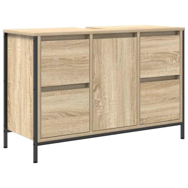 vidaXL ντουλάπι νιπτήρα με συρτάρια Sonoma Δρυς 90x34,5x60cm