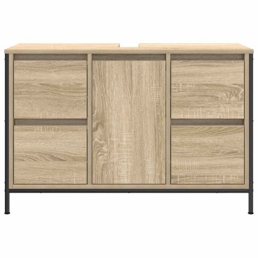 vidaXL ντουλάπι νιπτήρα με συρτάρια Sonoma Δρυς 90x34,5x60cm
