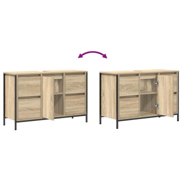 vidaXL ντουλάπι νιπτήρα με συρτάρια Sonoma Δρυς 90x34,5x60cm