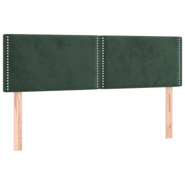 vidaXL Κρεβάτι Boxspring με Στρώμα Σκούρο Πράσινο 140x190εκ. Βελούδινο