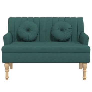 vidaXL Παγκάκι Σκούρο Πράσινο 113x64,5x75,5cm με Μαξιλάρια