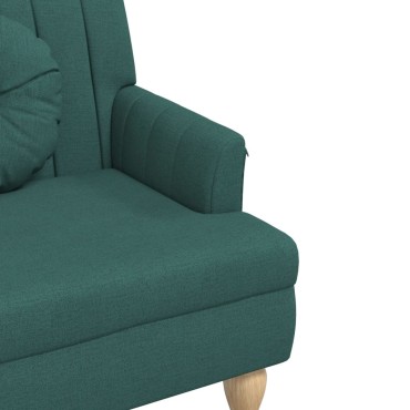 vidaXL Παγκάκι Σκούρο Πράσινο 113x64,5x75,5cm με Μαξιλάρια