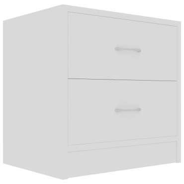 vidaXL Κομοδίνα 2 τεμ. Λευκά 40x30x40cm από Επεξ. Ξύλο