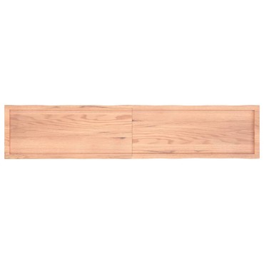 vidaXL Επιφ Τραπεζιού Αν Καφέ 200x40x(2-4)cm Ακατέργ. Μασίφ Ξύλο Δρυός 1 τεμ.