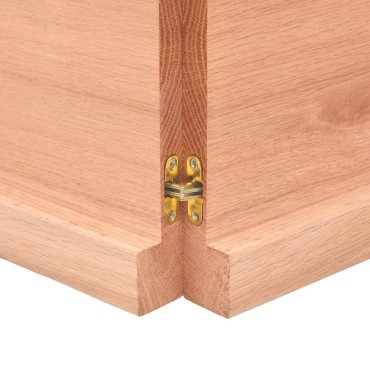 vidaXL Επιφ Τραπεζιού Αν Καφέ 200x40x(2-4)cm Ακατέργ. Μασίφ Ξύλο Δρυός 1 τεμ.