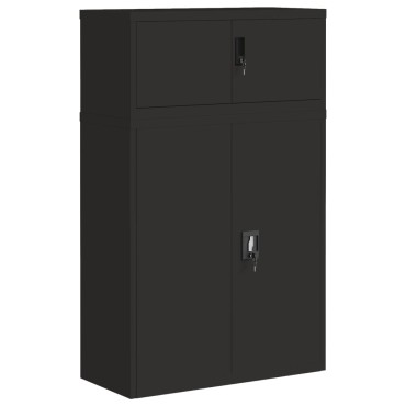 vidaXL Αρχειοθήκη Μαύρη 90x40x145cm Ατσάλινη 2 τεμ.