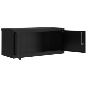 vidaXL Αρχειοθήκη Μαύρη 90x40x145cm Ατσάλινη 2 τεμ.