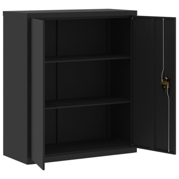 vidaXL Αρχειοθήκη Μαύρη 90x40x145cm Ατσάλινη 2 τεμ.