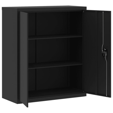vidaXL Αρχειοθήκη Μαύρη 90x40x105cm από Ατσάλι 1 τεμ.