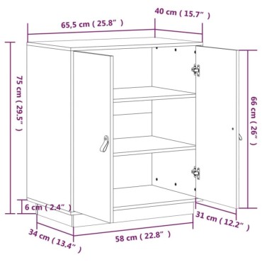 vidaXL Ντουλάπι 65,5x40x75cm από Μασίφ Ξύλο Πεύκου 1 τεμ.