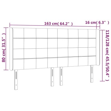 vidaXL Κεφαλάρι Κρεβατιού LED Ροζ 163x16x118/128cm Βελούδινο 1 τεμ.