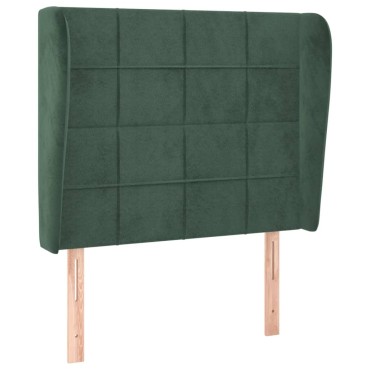 vidaXL Κεφαλάρι με Πτερύγια Σκ. Πράσινο 93x23x118/128cm Βελούδινο 1 τεμ.