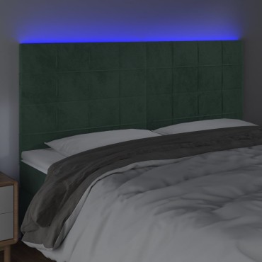 vidaXL Κεφαλάρι Κρεβατιού LED Σκούρο Πράσινο 180x5x118/128cm 1 τεμ.