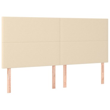 vidaXL Κεφαλάρια Κρεβατιού 4 τεμ. Κρεμ 90x5x78/88cm Υφασμάτινο