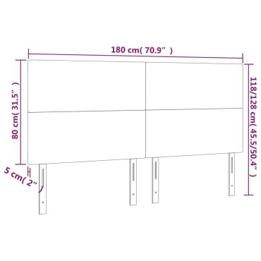 vidaXL Κεφαλάρια Κρεβατιού 4 τεμ. Κρεμ 90x5x78/88cm Υφασμάτινο
