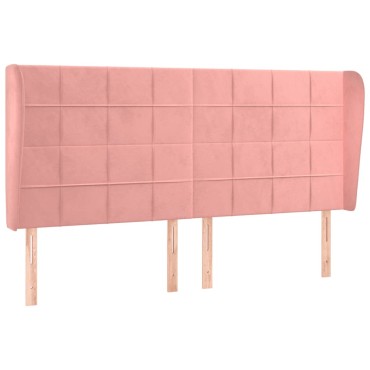 vidaXL Κεφαλάρι με Πτερύγια Ροζ 163x23x118/128cm Βελούδινο 1 τεμ.