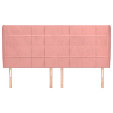 vidaXL Κεφαλάρι με Πτερύγια Ροζ 163x23x118/128cm Βελούδινο 1 τεμ.