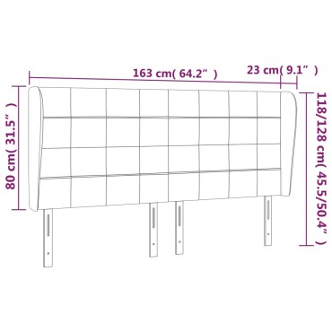vidaXL Κεφαλάρι με Πτερύγια Ροζ 163x23x118/128cm Βελούδινο 1 τεμ.