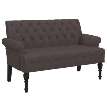 vidaXL Παγκάκι με Πλάτη Σκούρο Καφέ 120x62x75,5cm Υφασμάτινο