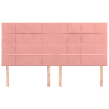 vidaXL Κεφαλάρια Κρεβατιού 4 τεμ. Ροζ 80x5x78/88cm Βελούδινο