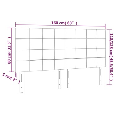 vidaXL Κεφαλάρια Κρεβατιού 4 τεμ. Ροζ 80x5x78/88cm Βελούδινο