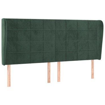 vidaXL Κεφαλάρι με Πτερύγια Πράσινο 183x23x118/128cm Βελούδινο 1 τεμ.