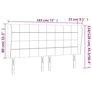 vidaXL Κεφαλάρι με Πτερύγια Πράσινο 183x23x118/128cm Βελούδινο 1 τεμ.
