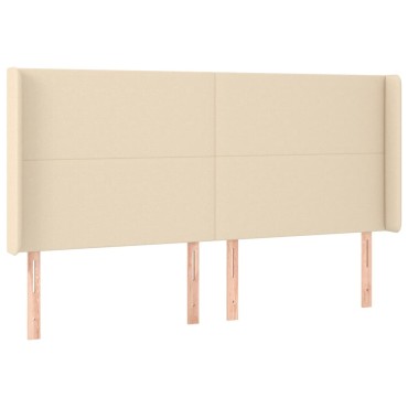 vidaXL Κεφαλάρι με Πτερύγια Κρεμ 183x16x118/128cm Υφασμάτινο 1 τεμ.