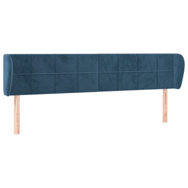 vidaXL Κεφαλάρι με Πτερύγια Σκούρο Μπλε 203x23x78/88cm Βελούδινο 1 τεμ.