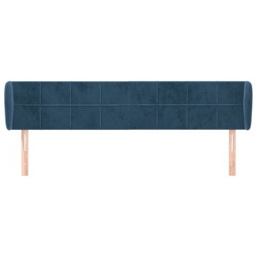 vidaXL Κεφαλάρι με Πτερύγια Σκούρο Μπλε 203x23x78/88cm Βελούδινο 1 τεμ.
