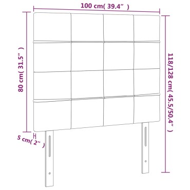 vidaXL Κεφαλάρια Κρεβατιού 2 τεμ.Σκούρο Μπλε 100x5x78/88cm Βελούδινο