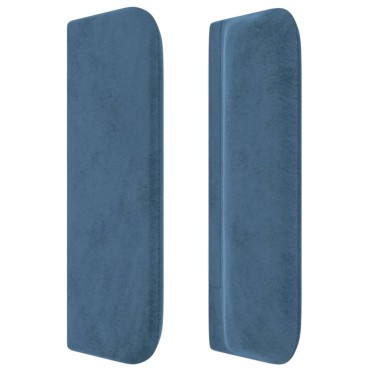 vidaXL Κεφαλάρι με Πτερύγια Σκούρο Μπλε 203x16x78/88cm Βελούδινο 1 τεμ.