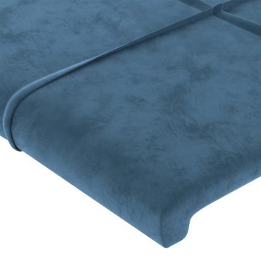 vidaXL Κεφαλάρι με Πτερύγια Σκούρο Μπλε 203x16x78/88cm Βελούδινο 1 τεμ.