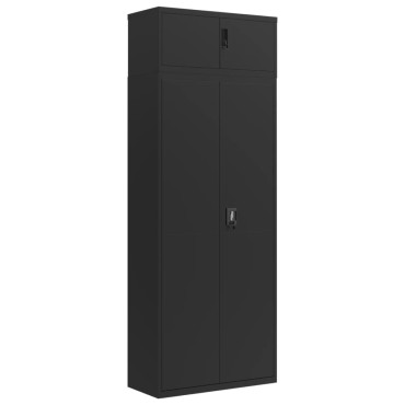 vidaXL Αρχειοθήκη Μαύρη 90x40x240cm από Ατσάλι 2 τεμ.