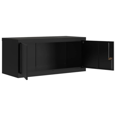 vidaXL Αρχειοθήκη Μαύρη 90x40x240cm από Ατσάλι 2 τεμ.