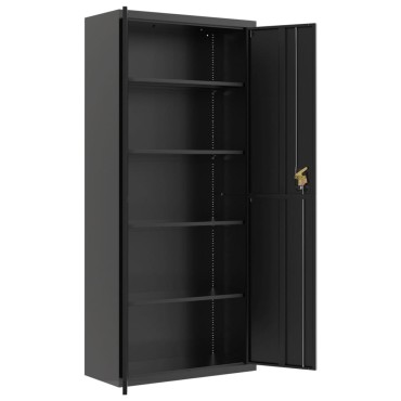 vidaXL Αρχειοθήκη Μαύρη 90x40x240cm από Ατσάλι 2 τεμ.