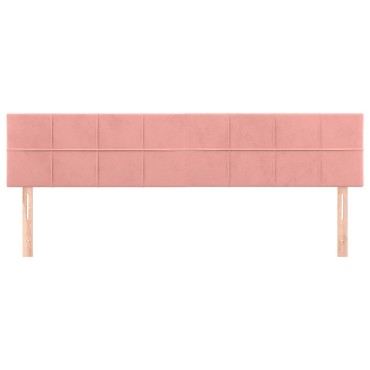 vidaXL Κεφαλάρια Κρεβατιού 2 τεμ. Ροζ 90x5x78/88cm Βελούδινο
