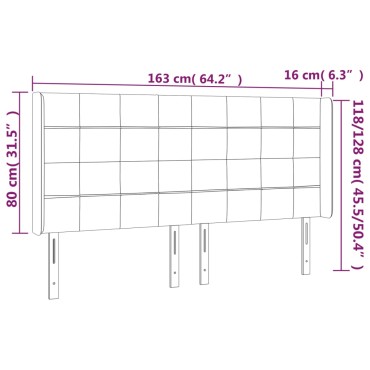 vidaXL Κεφαλάρι με Πτερύγια Κρεμ 163x16x118/128cm Υφασμάτινο 1 τεμ.